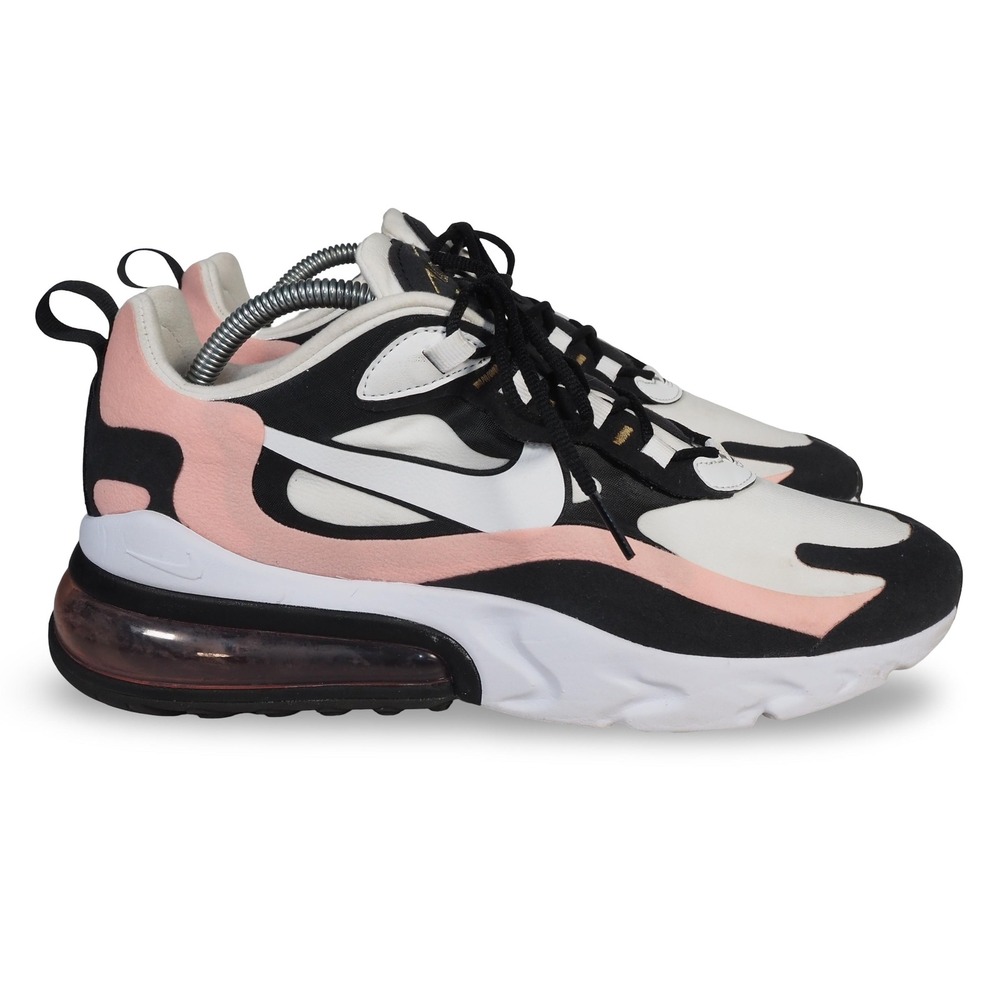 Nike Air Max 270 React Women's 11 Running Shoes Black White Coral AT6174-005 - Picture 5 of 12